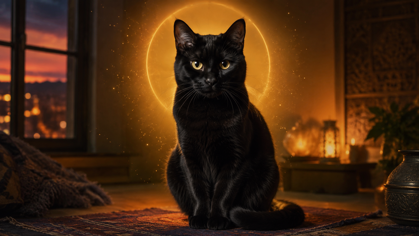 Gato con presencia misteriosa y espiritual
