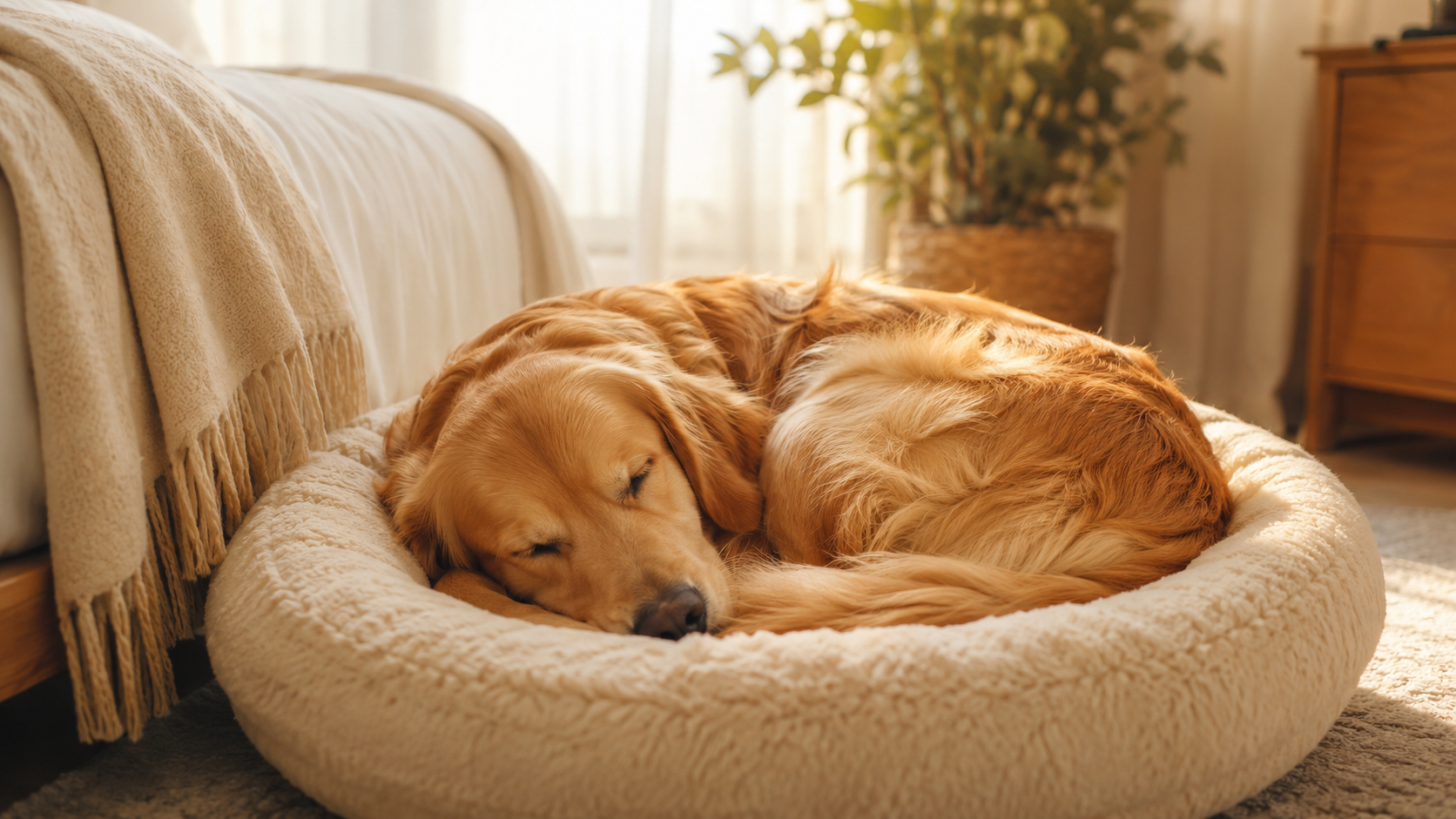 Perro durmiendo de forma relajada