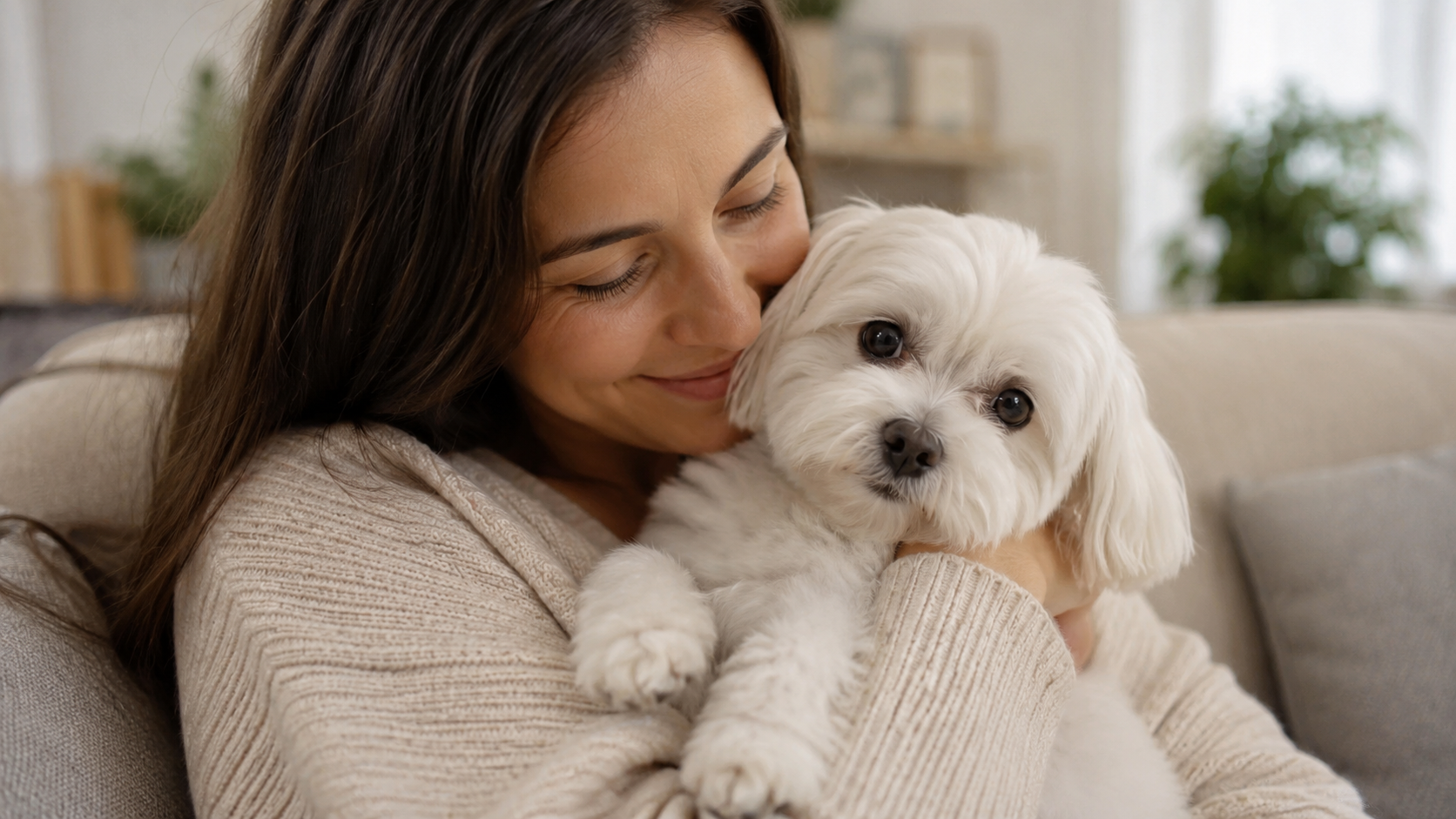 Bichón Maltés blanco con aspecto elegante