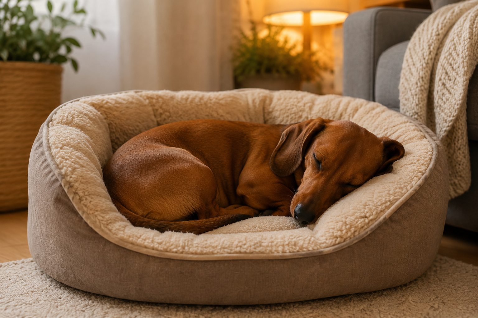 Perro durmiendo en una postura relajada