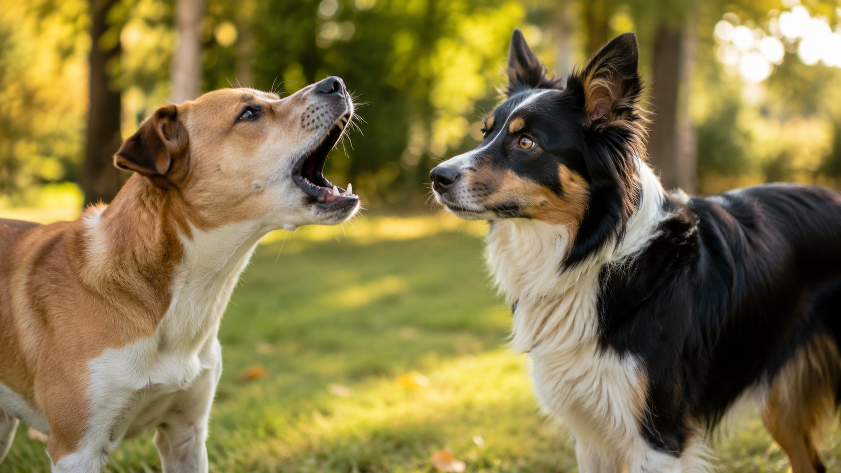 Perros comunicándose mediante ladridos