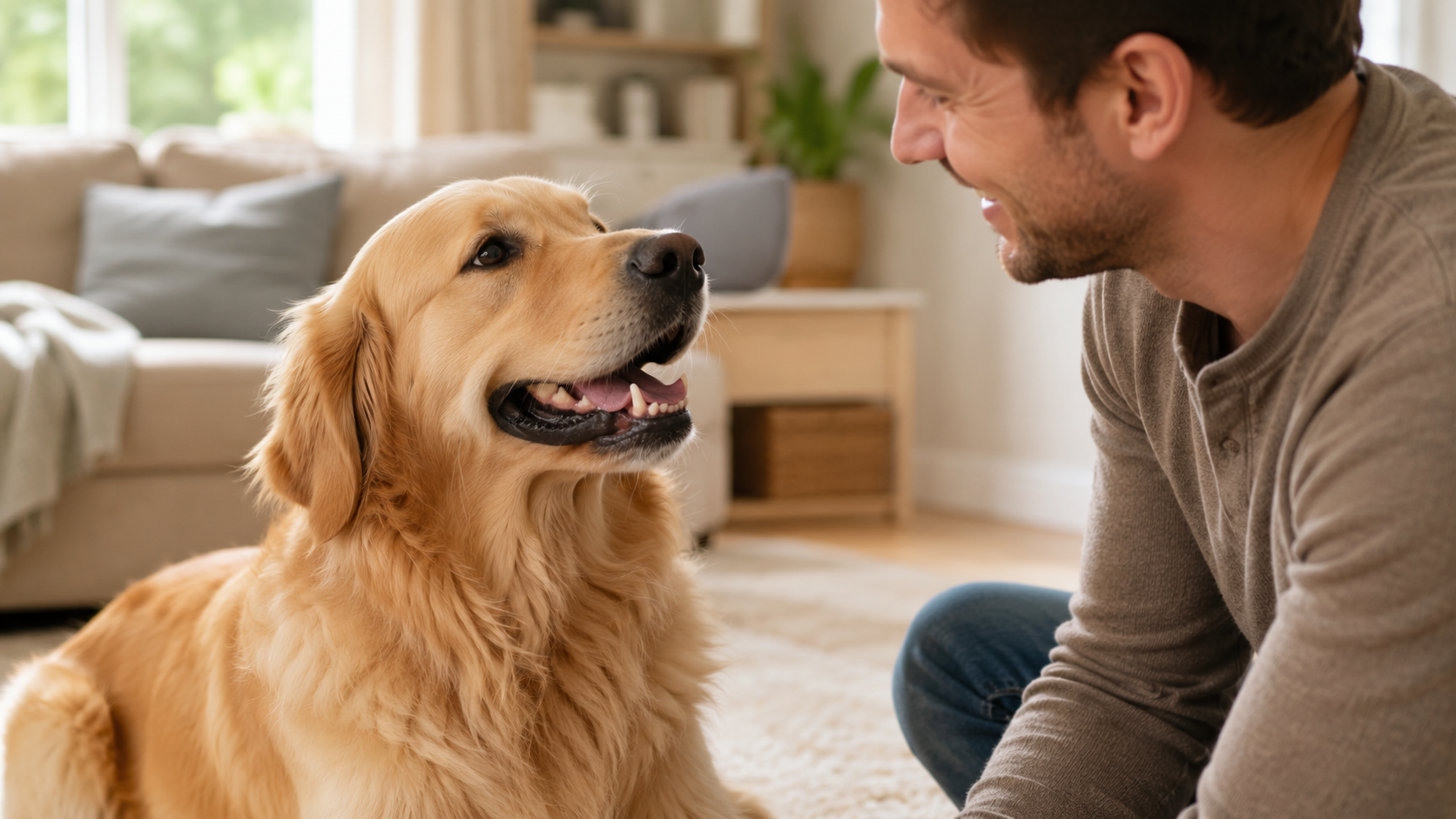 Perro mostrando bienestar y felicidad
