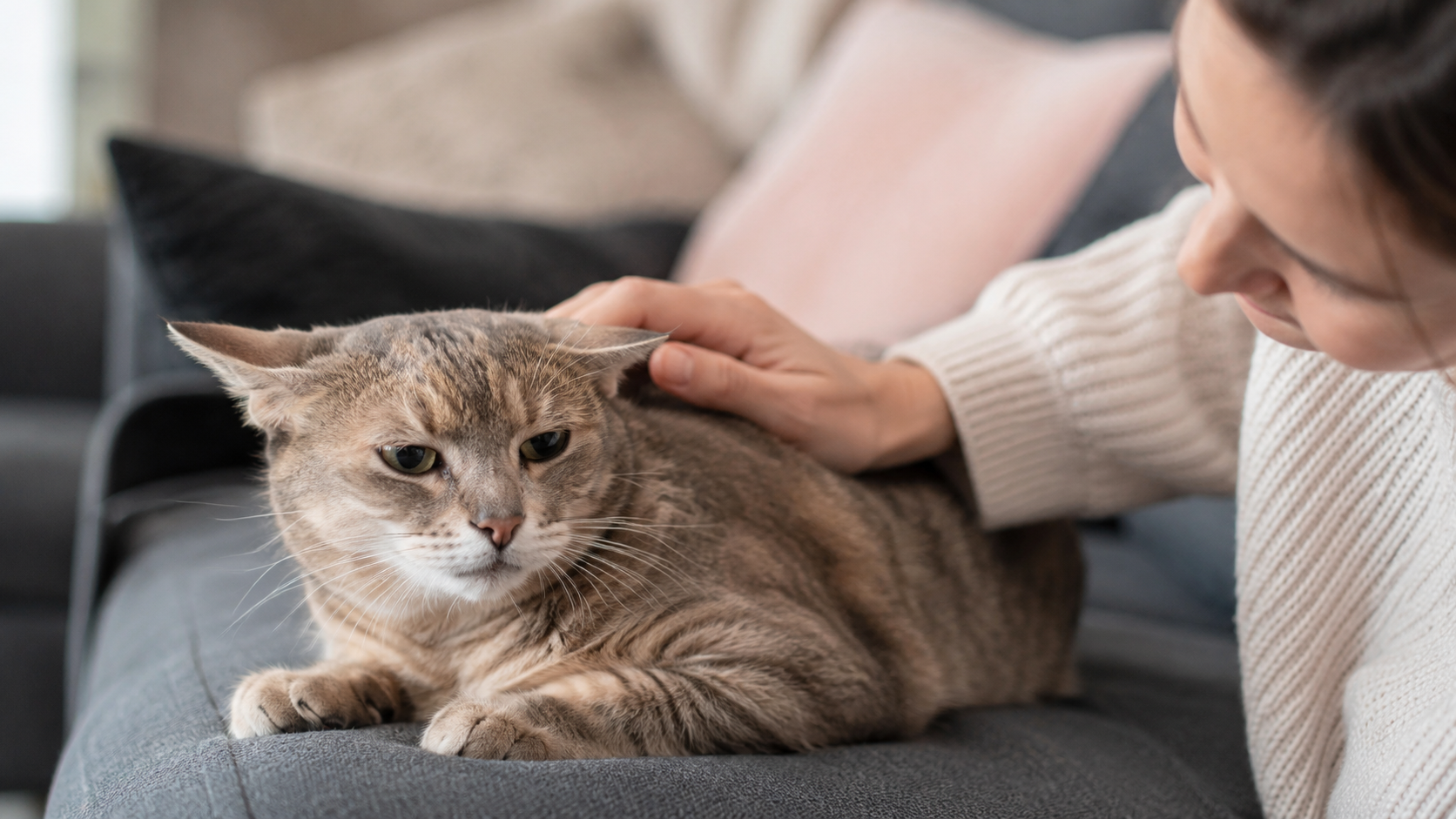Gato escondido en un lugar tranquilo de la casa