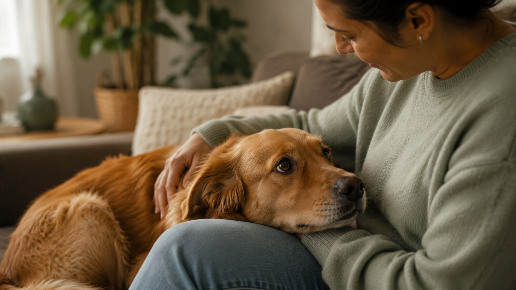 Perro conectando emocionalmente con su familia