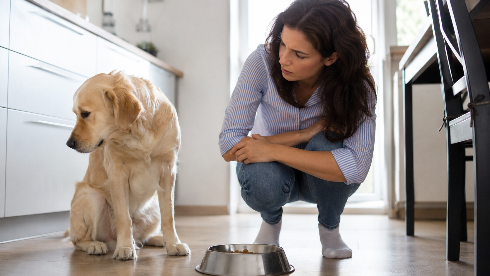 Perro inquieto y diferente a su comportamiento habitual