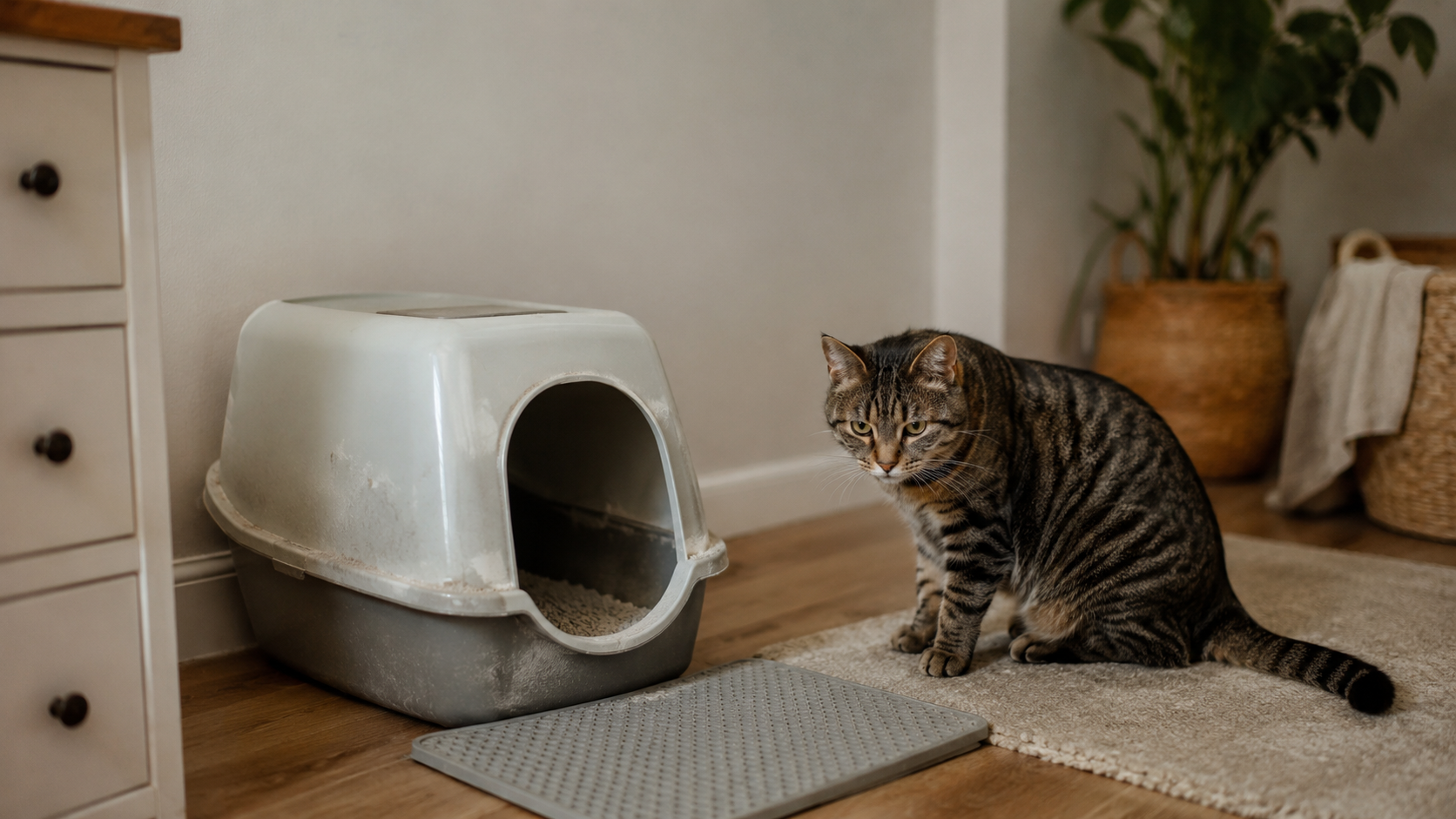 Gato comunicando estrés con su postura corporal