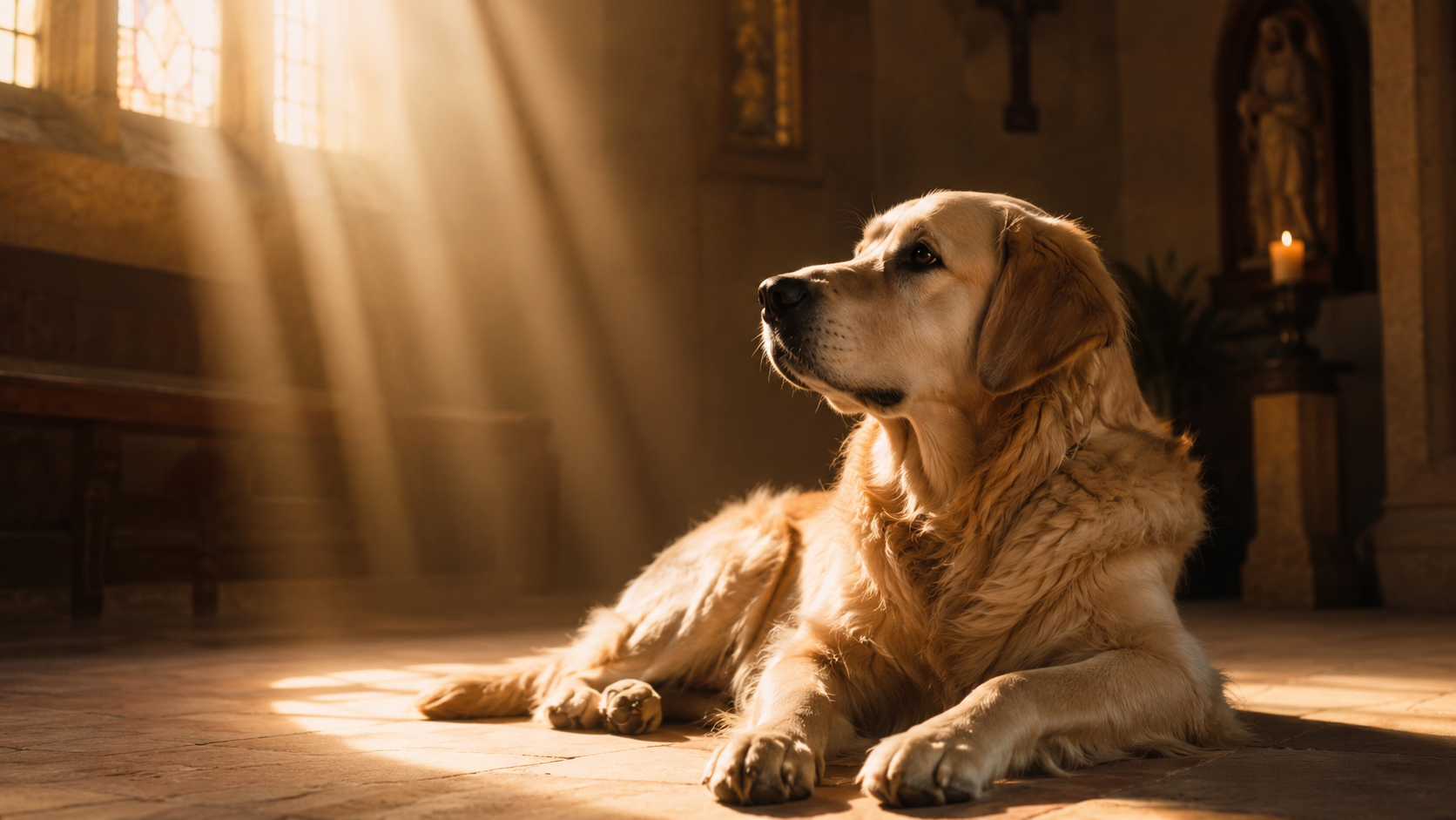 Perro transmitiendo paz y pureza
