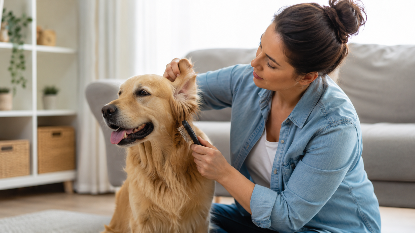 Perro equilibrado y feliz con buenos cuidados