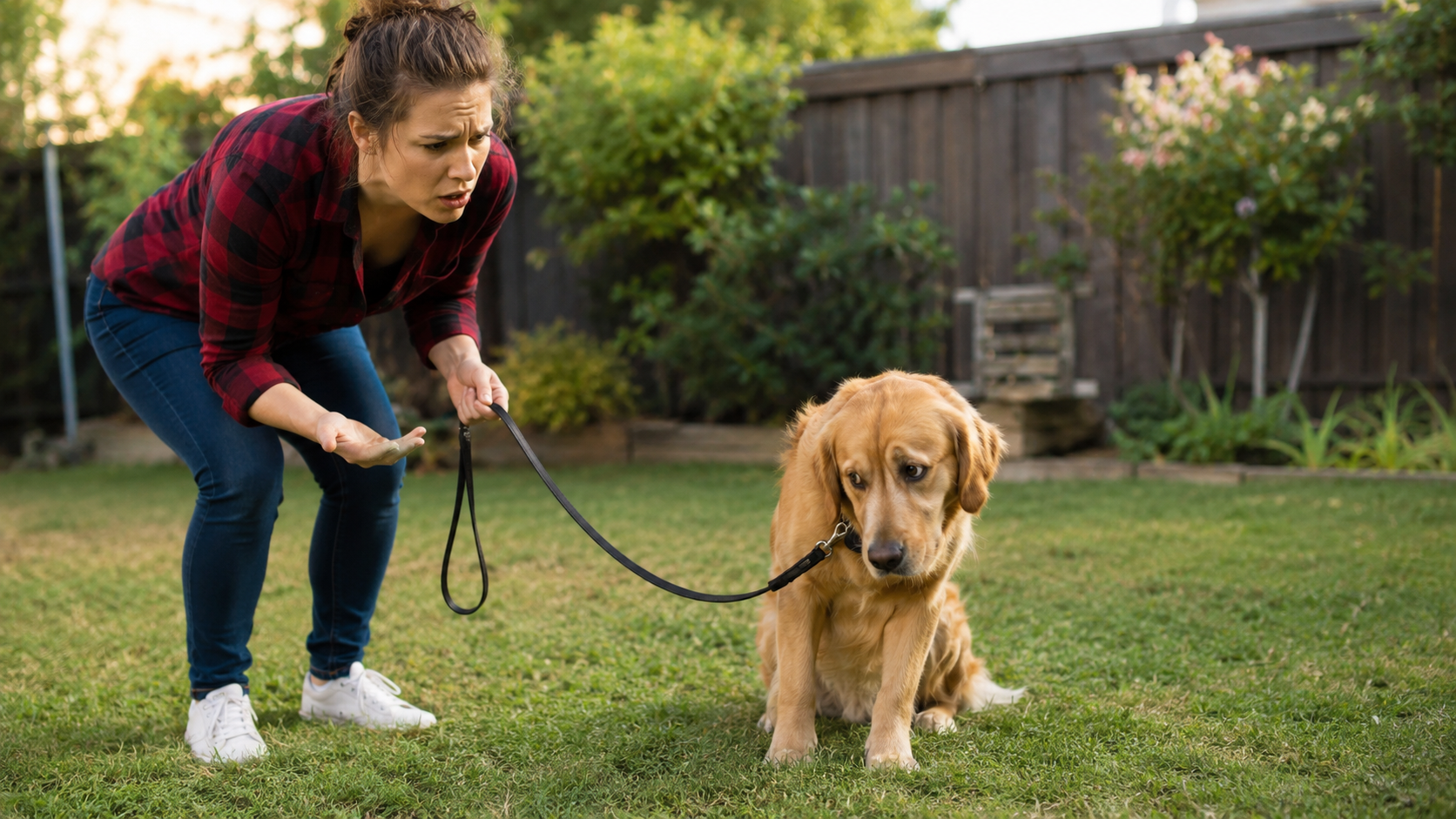 Persona reforzando el vínculo con su perro