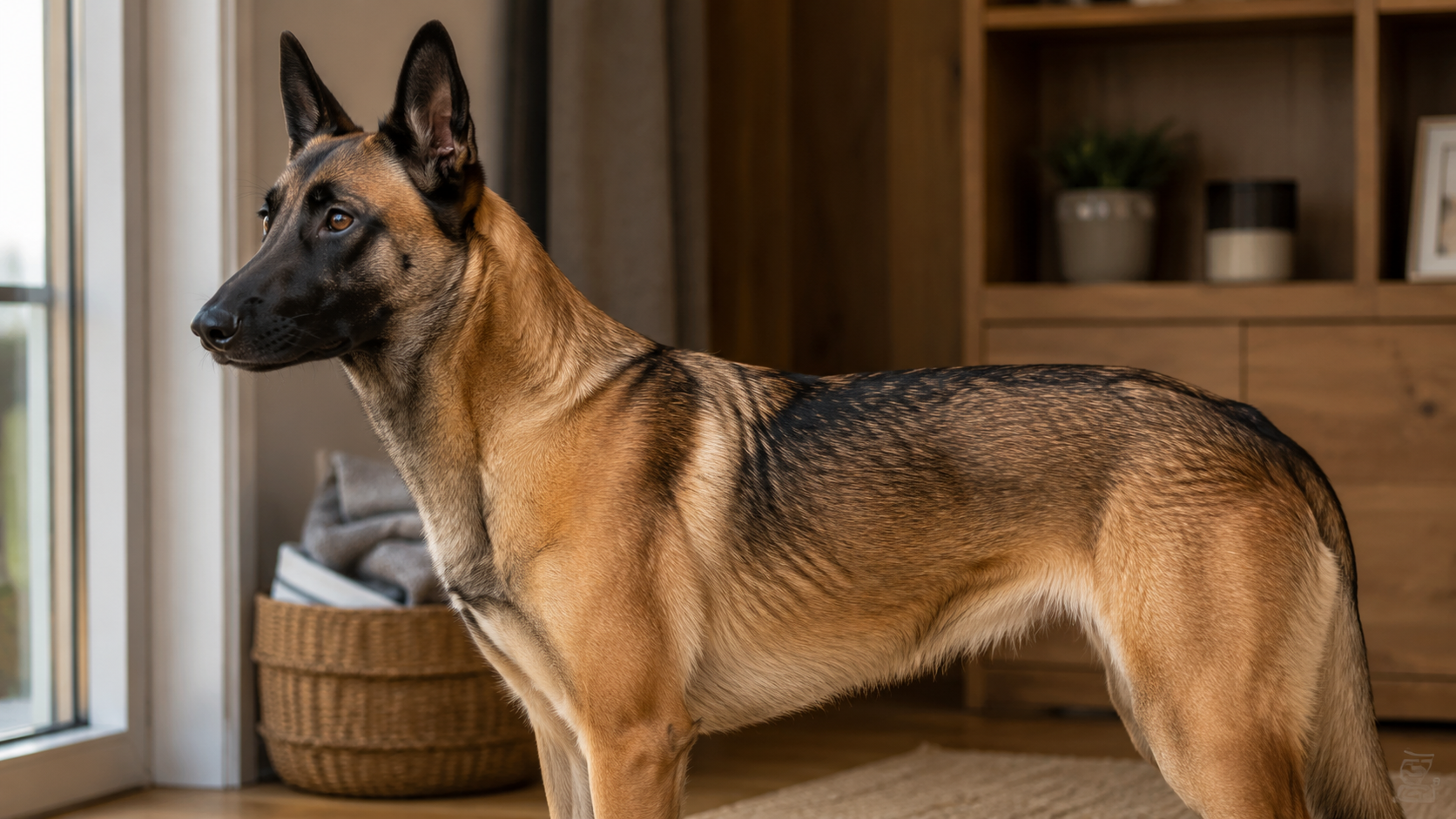 Malinois Belga con máscara negra y manto expresivo