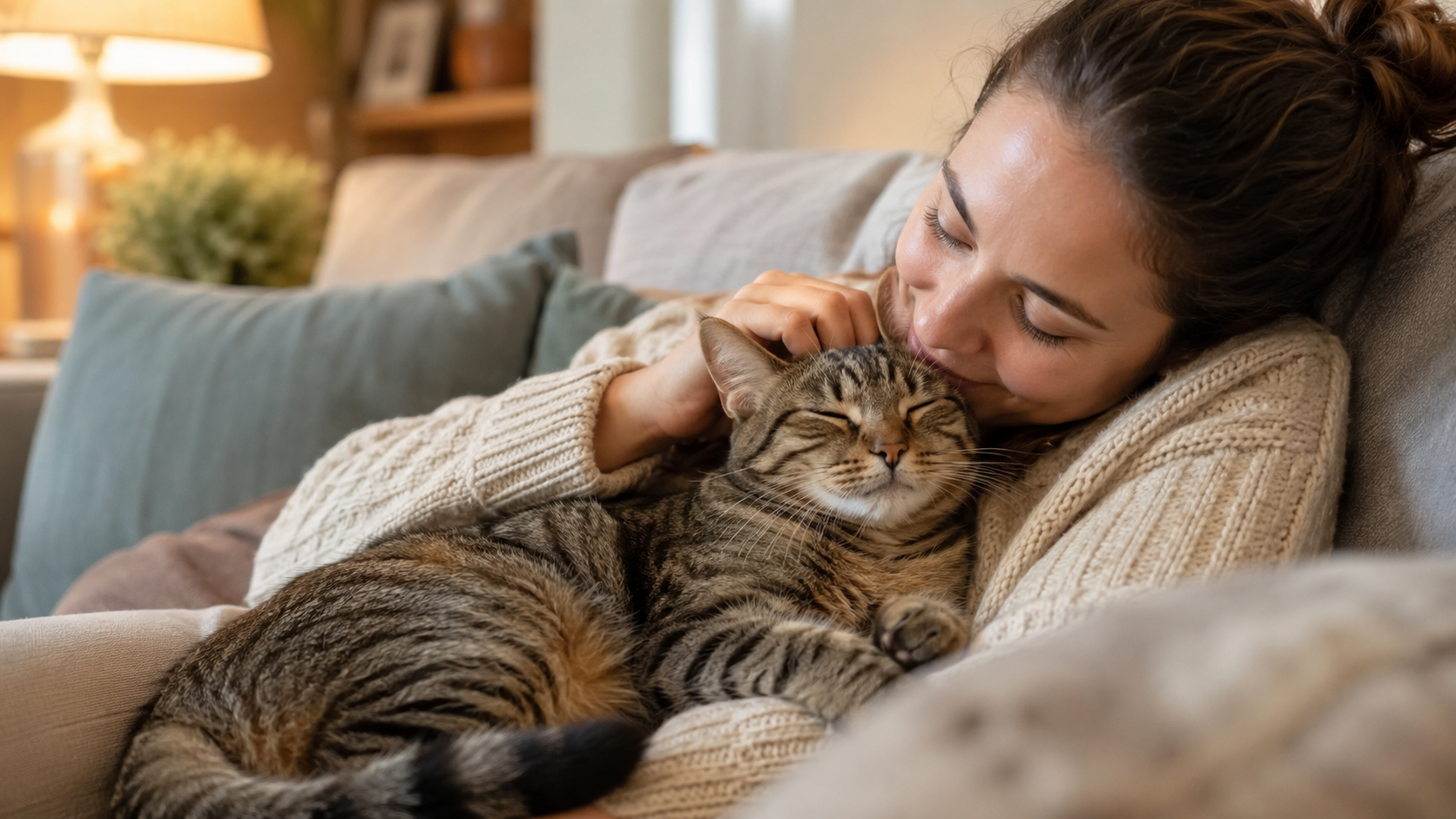 Gato mostrando amor y límites con su familia