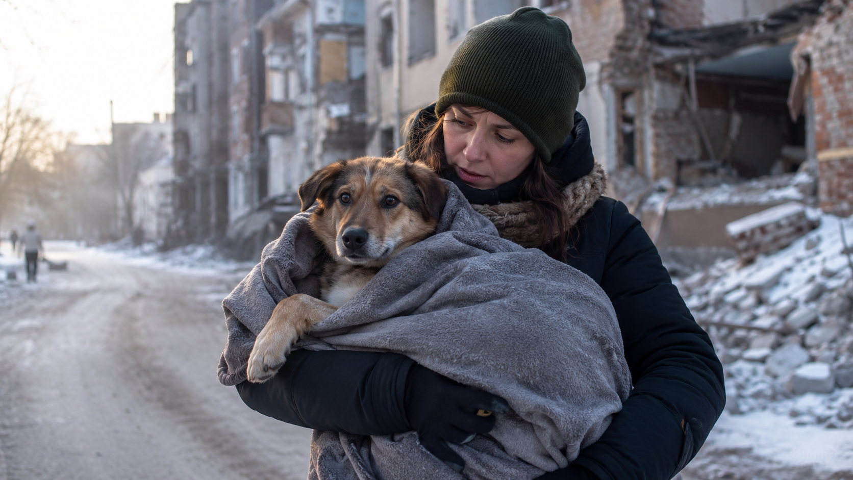 Rescate animal en Ucrania en zona de riesgo