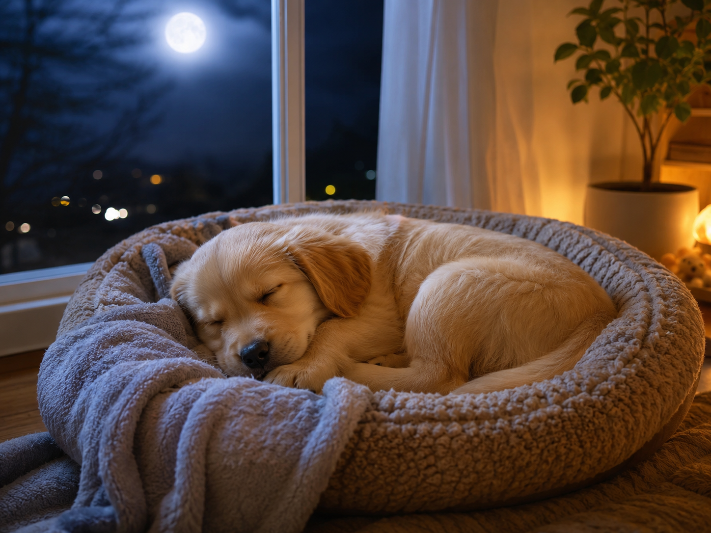 Cachorro descansando con música relajante