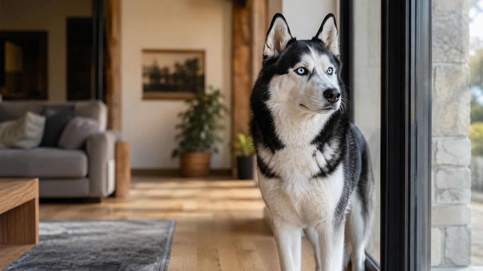 Husky Siberiano con mirada intensa