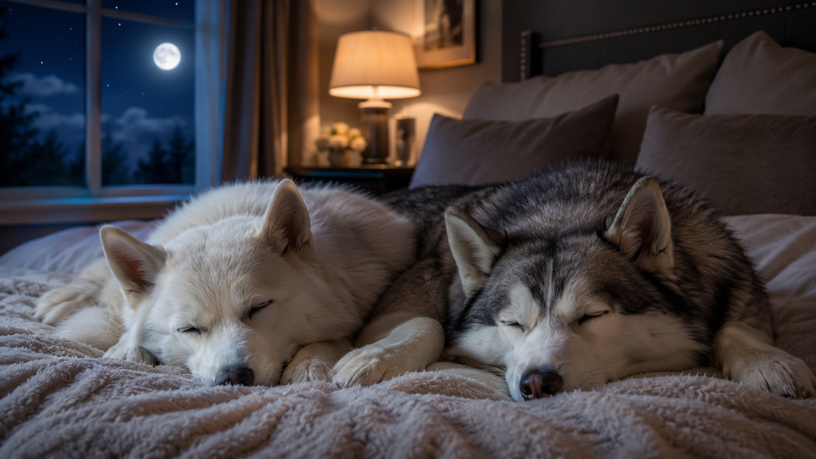 Husky Siberiano relajado en casa