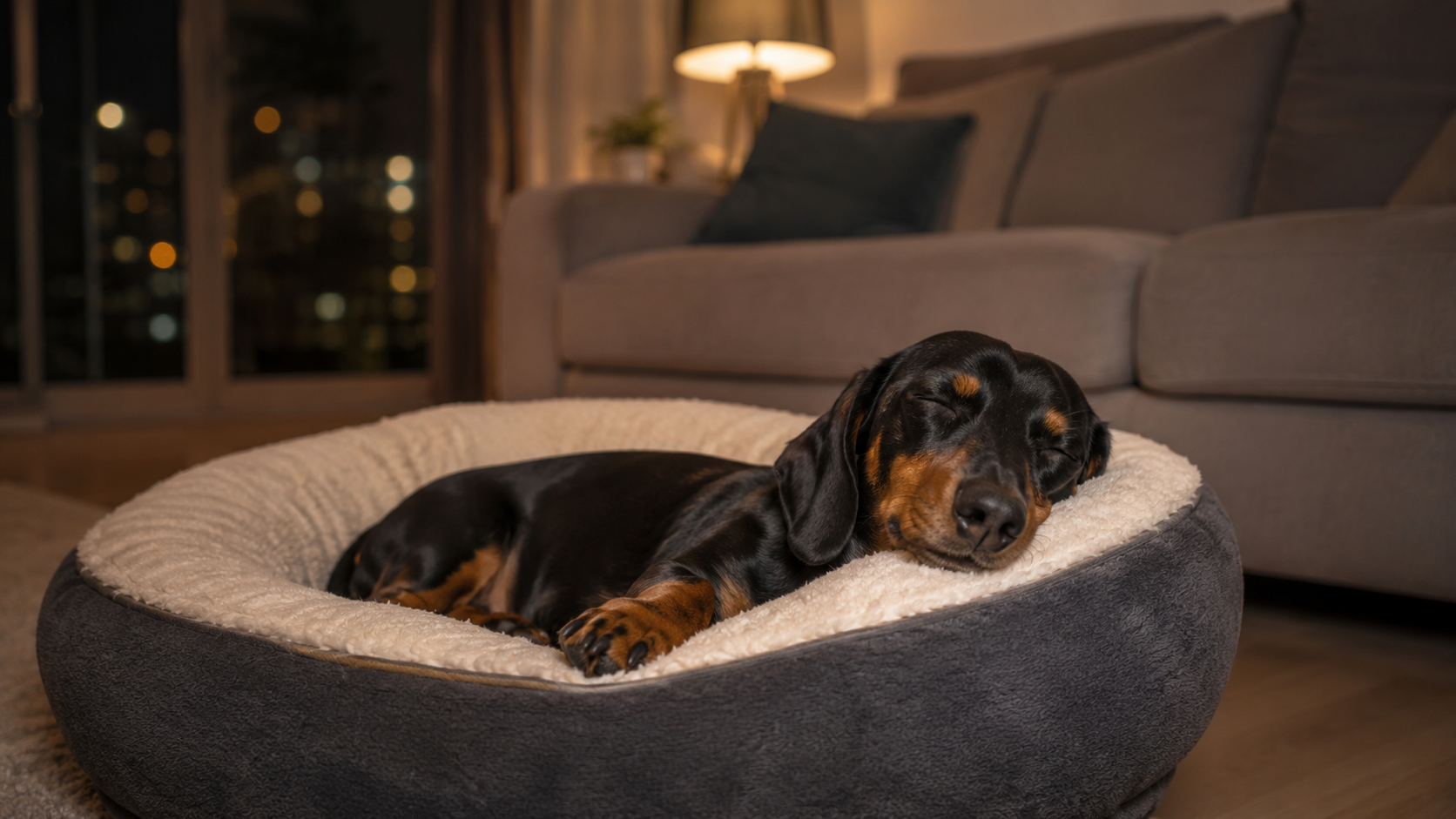 Perro descansando con música relajante