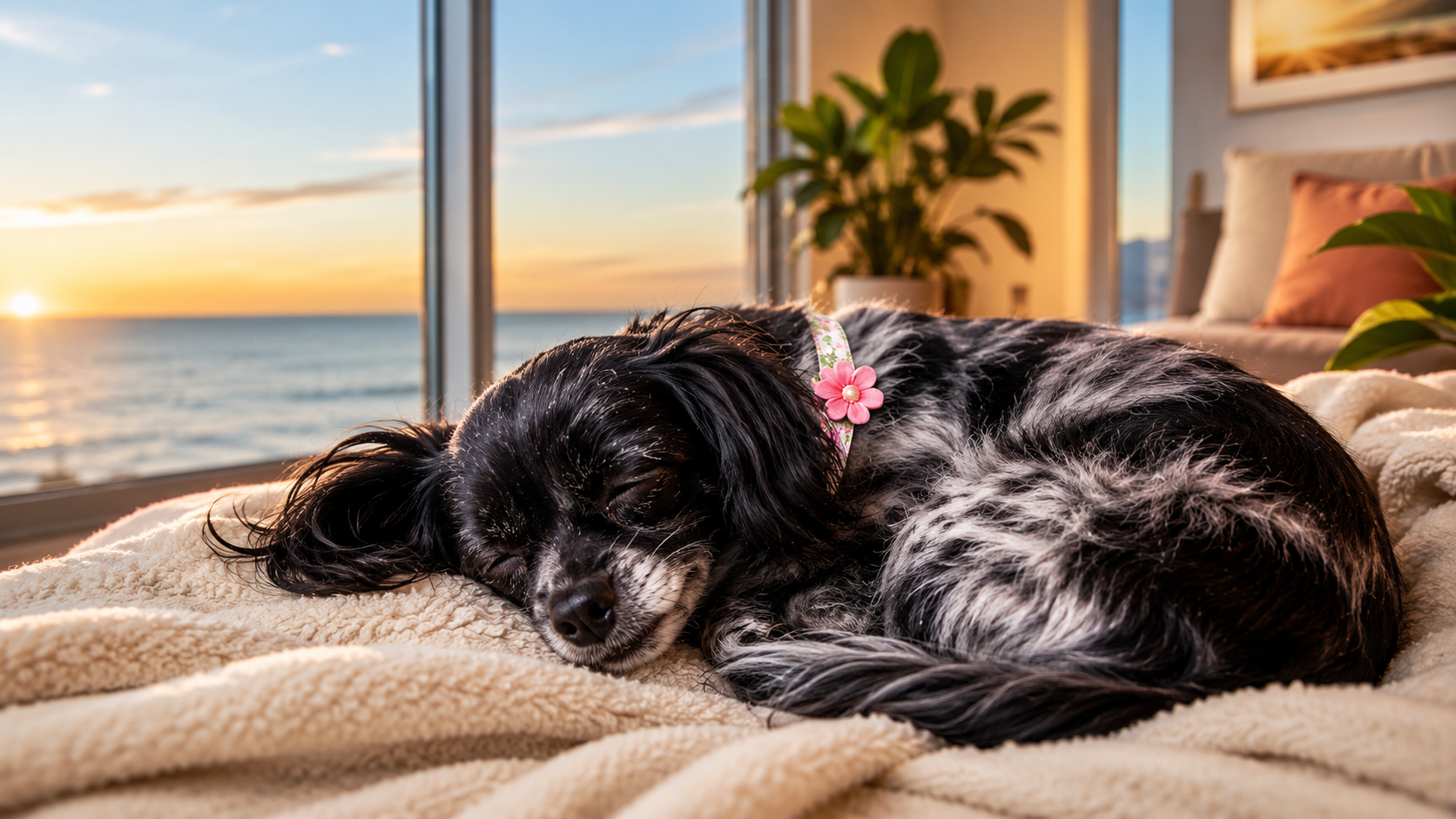 Perro descansando junto a una ventana