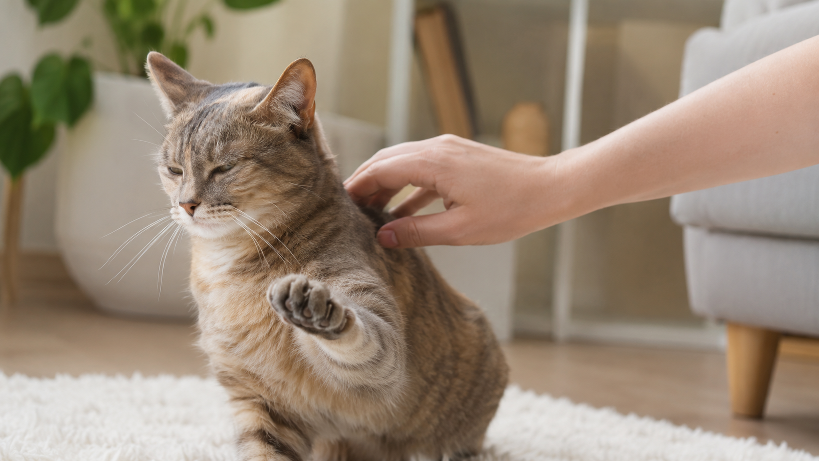 Gato expresando incomodidad de forma sutil